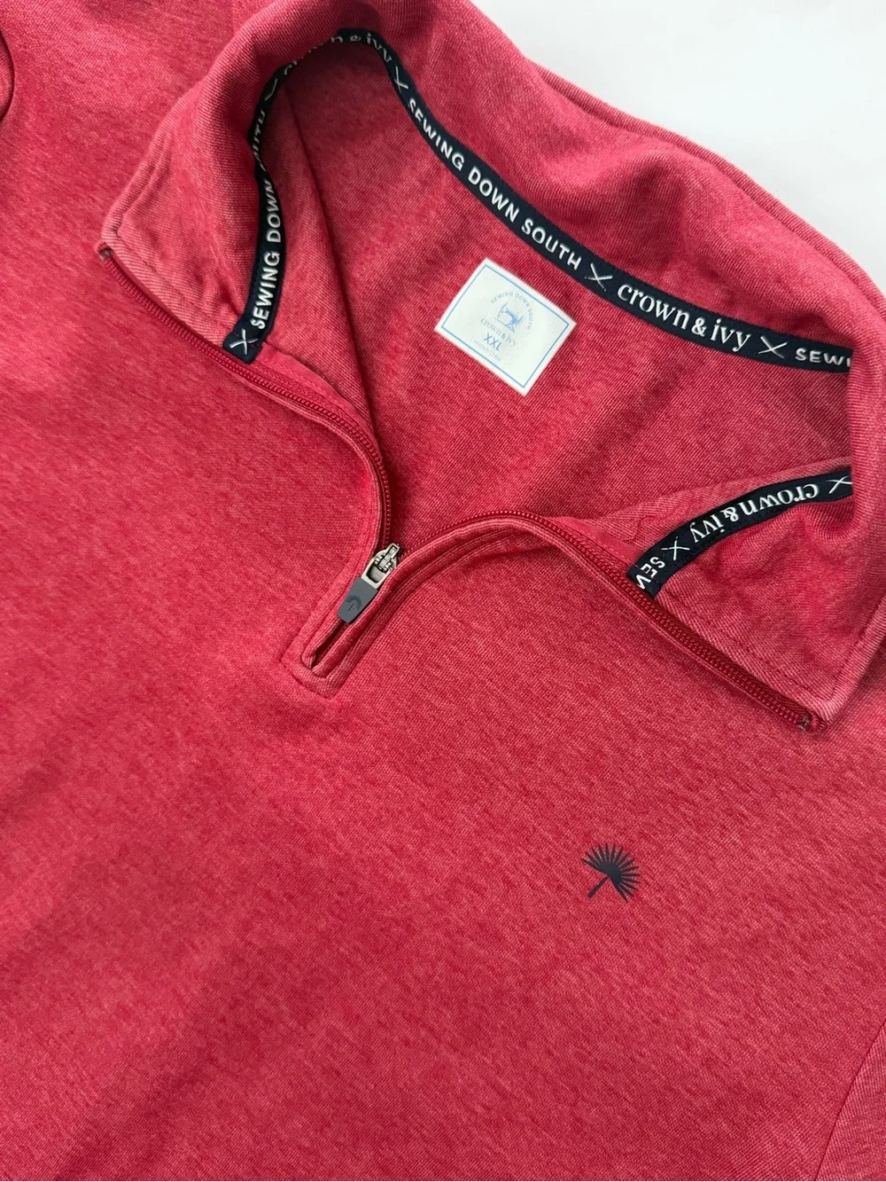 crown & ivy Men's Red Zip-Neck Sweater